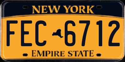 NY license plate FEC6712