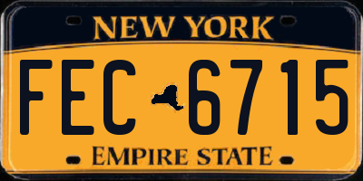 NY license plate FEC6715