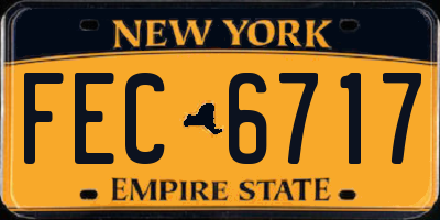 NY license plate FEC6717