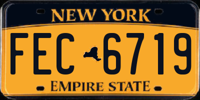 NY license plate FEC6719