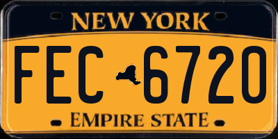 NY license plate FEC6720