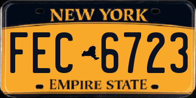 NY license plate FEC6723