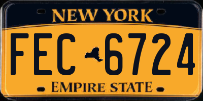 NY license plate FEC6724