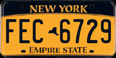 NY license plate FEC6729