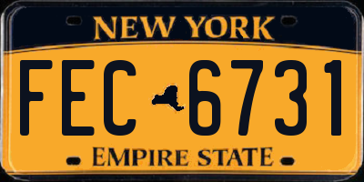 NY license plate FEC6731