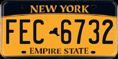 NY license plate FEC6732