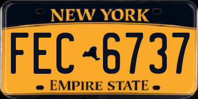 NY license plate FEC6737