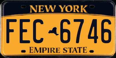 NY license plate FEC6746