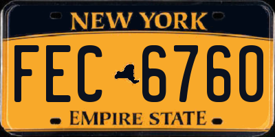 NY license plate FEC6760