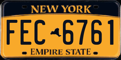 NY license plate FEC6761