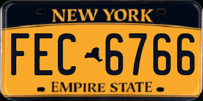 NY license plate FEC6766