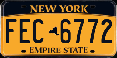 NY license plate FEC6772