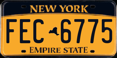 NY license plate FEC6775