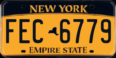 NY license plate FEC6779