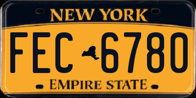 NY license plate FEC6780