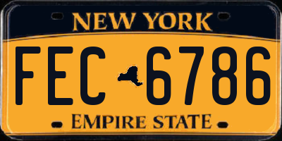 NY license plate FEC6786