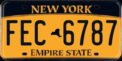 NY license plate FEC6787