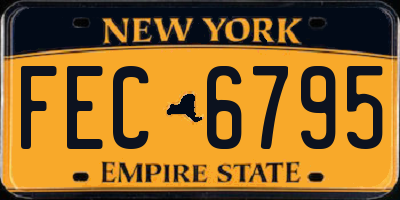 NY license plate FEC6795