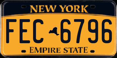 NY license plate FEC6796
