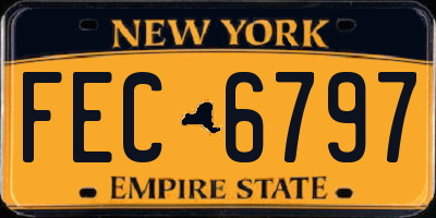 NY license plate FEC6797