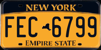 NY license plate FEC6799