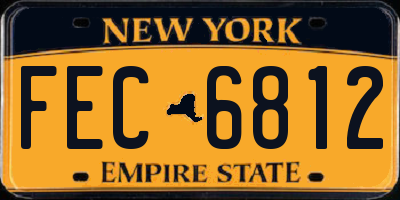 NY license plate FEC6812