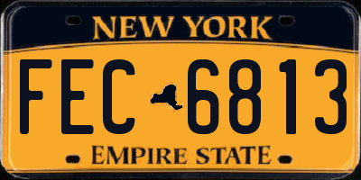 NY license plate FEC6813