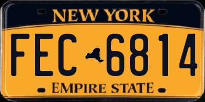 NY license plate FEC6814