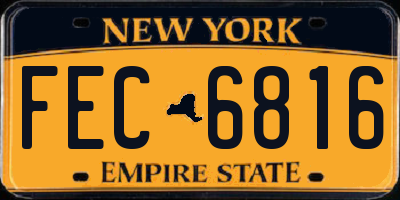 NY license plate FEC6816