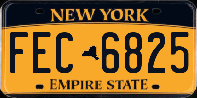 NY license plate FEC6825