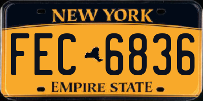 NY license plate FEC6836
