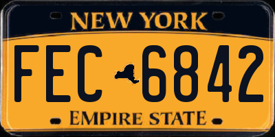 NY license plate FEC6842