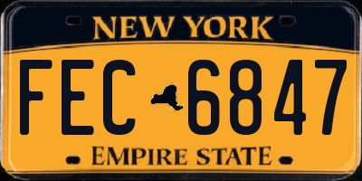 NY license plate FEC6847
