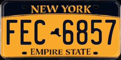 NY license plate FEC6857
