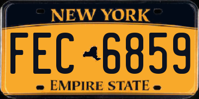 NY license plate FEC6859