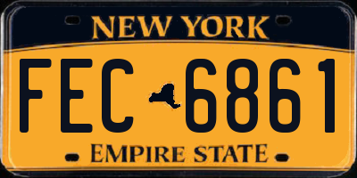 NY license plate FEC6861