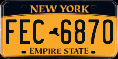 NY license plate FEC6870