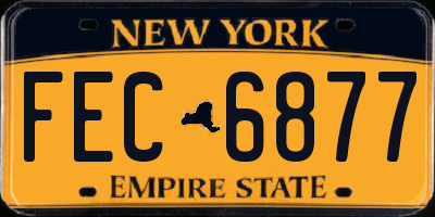 NY license plate FEC6877