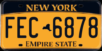 NY license plate FEC6878