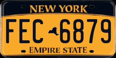 NY license plate FEC6879