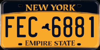 NY license plate FEC6881