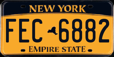 NY license plate FEC6882