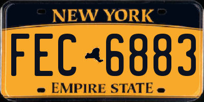 NY license plate FEC6883