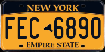 NY license plate FEC6890