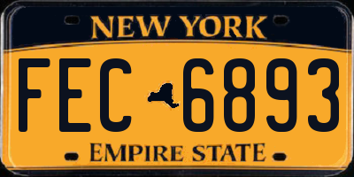 NY license plate FEC6893