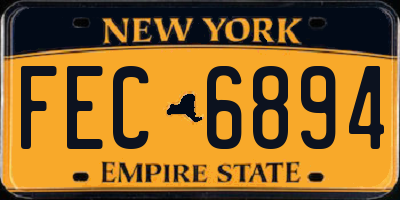 NY license plate FEC6894