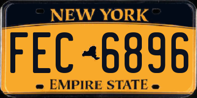 NY license plate FEC6896