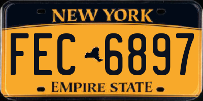 NY license plate FEC6897