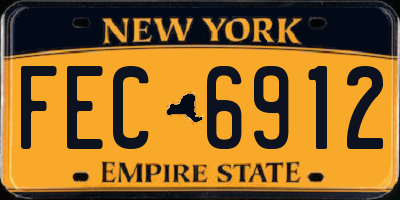NY license plate FEC6912