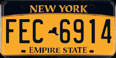 NY license plate FEC6914